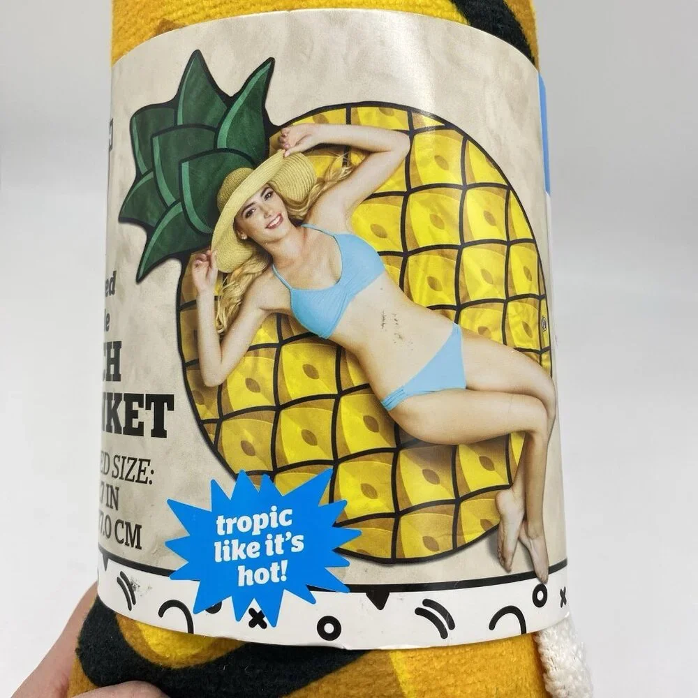 Giant 5 FT Pineapple Beach Blanket Towel 69”x49” Cruise Pool Vacation BigMouth